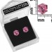 E066P Sparkling Swarovski Crystal 6mm Cube Earrings - Pink 106285